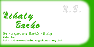 mihaly barko business card